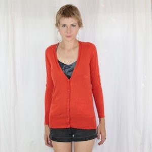 Jcrew orange button cardigan with pockets